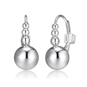 Elle Sterling Silver "Orb" Graduated Bead Lever Back Earrings