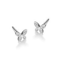 Sterling Silver Small CZ Butterfly Stud Earrings