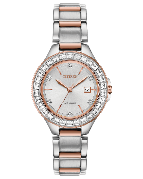 Citizen Ladies Eco Drive Date WR50 Stainless Steel Rose Gold
