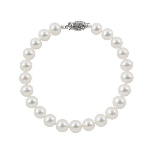 5-5.5mm Knotted White Freshwater Pearl 7 1/2