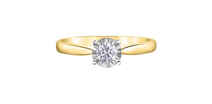 10K Yellow Gold Diamond Solitaire " Illuminaire" Engagement Ring