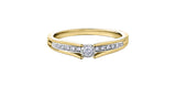10K Yellow/White Gold Centre Diamond and Shoulder Engagement Ring