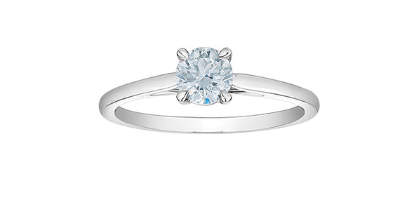 14K White Gold Lab Grown Diamond Solitaire Engagement Ring