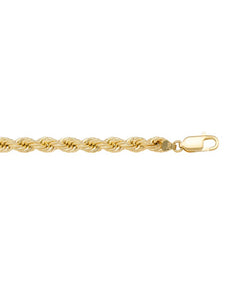 10K Yellow Gold 5MM Hollow Robe 7.5" Bracelet