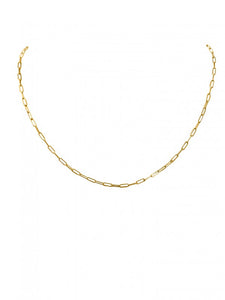 10K Yellow Gold 18" Paperclip Chain