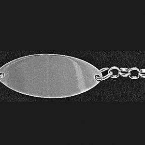 Sterling Silver 6" Child's Oval ID Bracelet with Rolo Chain