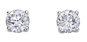 14K White Gold Canadian Diamond Stud Earrings