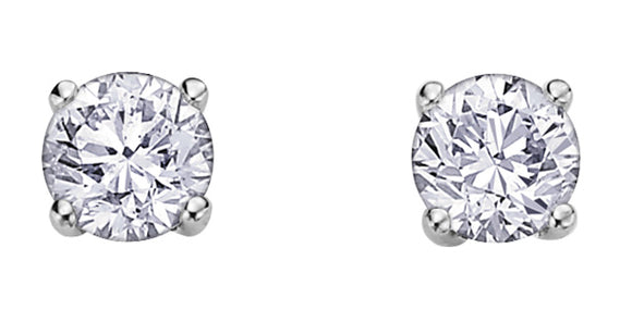 14K White Gold Canadian Diamond Stud Earrings