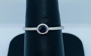 10K White Gold Bezel Set Sapphire Ring