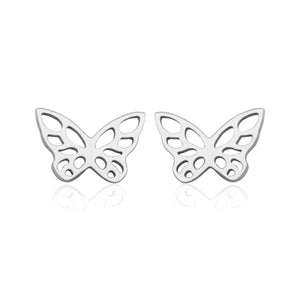 Steelx Stainless Steel Open Butterfly Stud Earrings
