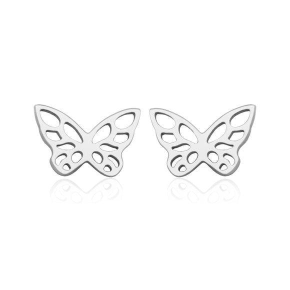 Steelx Stainless Steel Open Butterfly Stud Earrings