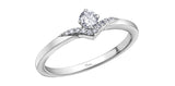 10K White Gold Canadian Diamond Centre with 10 Side Diamond Engagement Ring