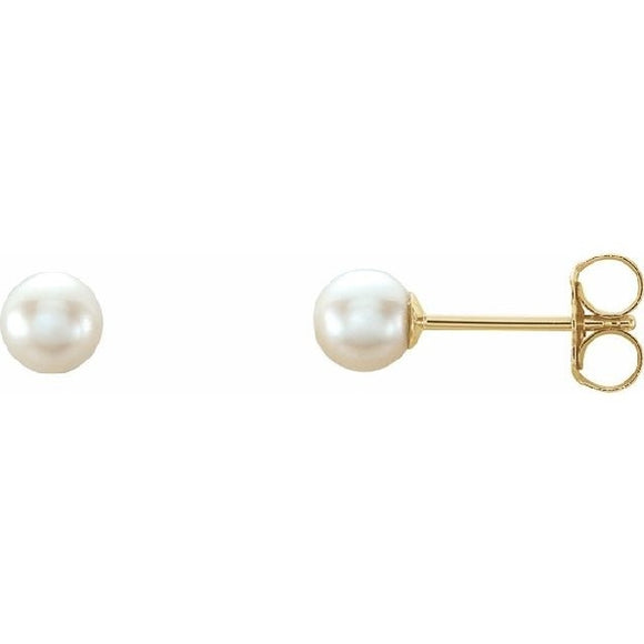 14K Yellow Gold 3.5mm - 4mm Freshwater Pearl Studs