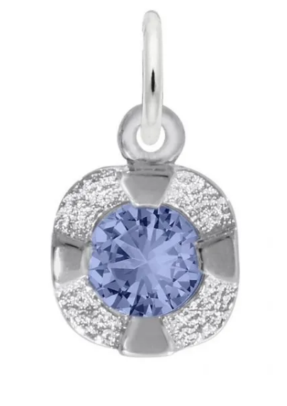 Sterling Silver September Birthstone Charm with Outer Edge