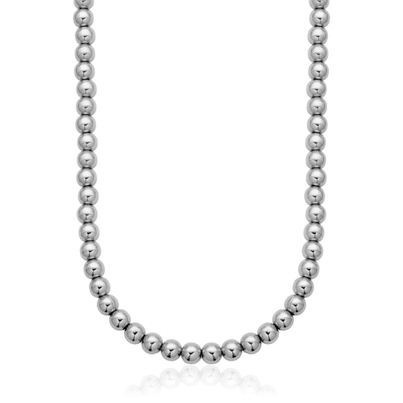 Steelx Stainless Steel High Polish 10mm Bead Necklace 16