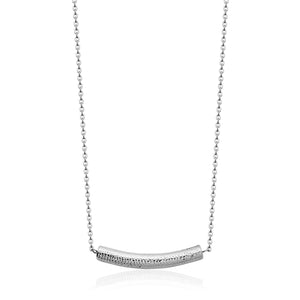 Steelx Stainless Steel Hammered Bar Necklace 16" + 2"