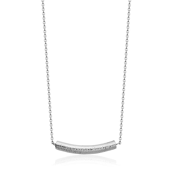 Steelx Stainless Steel Hammered Bar Necklace 16