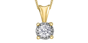 10K Yellow/White Gold Diamond Illuminaire Pendant with 18" Chain