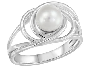 10K White Gold 6.5mm Pearl Ring