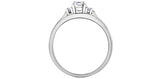 10K White Gold Canadian Diamond Centre & 2 Diamond Shoulder Engagement Ring
