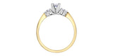 10K Yellow/White Gold Canadian Diamond Centre and 6 Diamond Shoulder Stone Engagement Ring
