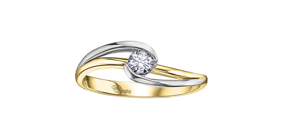 14K Yellow/White Gold Canadian Diamond Solitaire