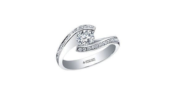 18K White Gold/Palladium Canadian Diamond Centre & Diamond Shoulder Engagement Ring