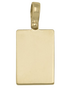 10K Yellow Gold Small Rectangular Dog Tag