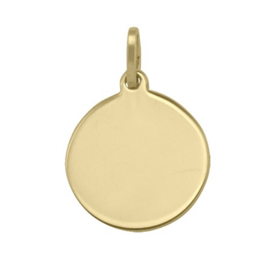 10K Yellow Gold Small (14mm) Round Disc Pendant