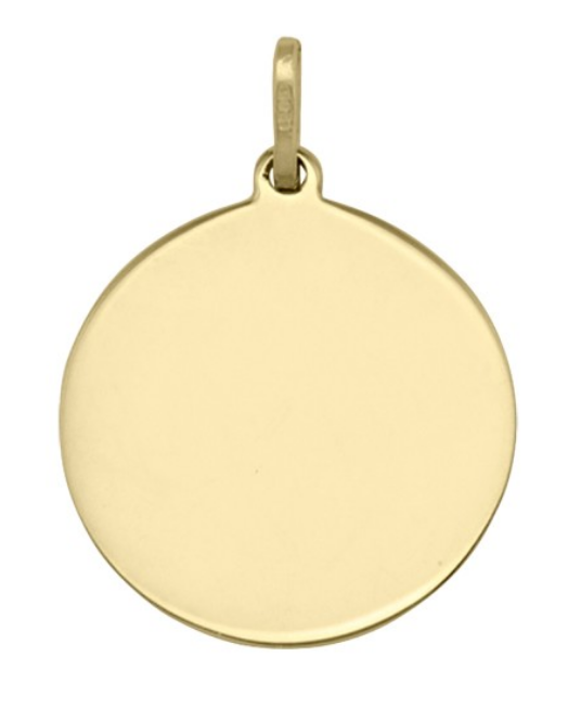 10K Yellow Gold Large (18mm) Round Disc Pendant