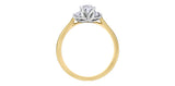 14K Yellow/White Gold Canadian Oval Diamond Centre with 2 Canadian Shoulder Stone Engagement Ring