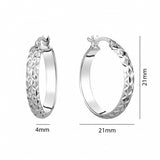 10K White Gold D/C Hoops