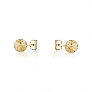 10K Yellow Gold 5MM Faceted Ball Studs