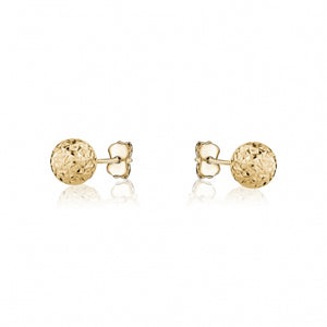 10K Yellow Gold 4MM Faceted Ball Studs