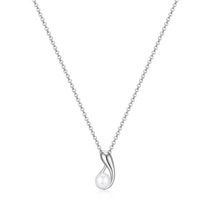 Elle Sterling Silver "Caramel" 6-6.5mm Fashion Pearl Pendant with 16"+3" Chain