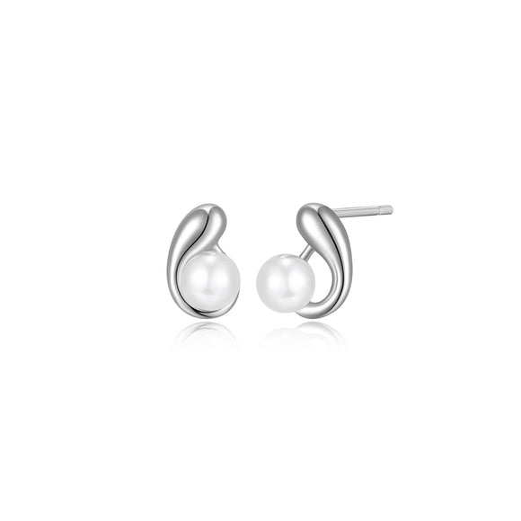 Elle Sterling Silver 5mm Fashion Pearl Stud Earrings