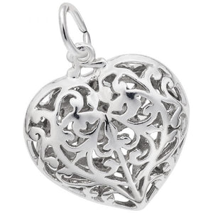 Sterling Silver Large Filligree Heart