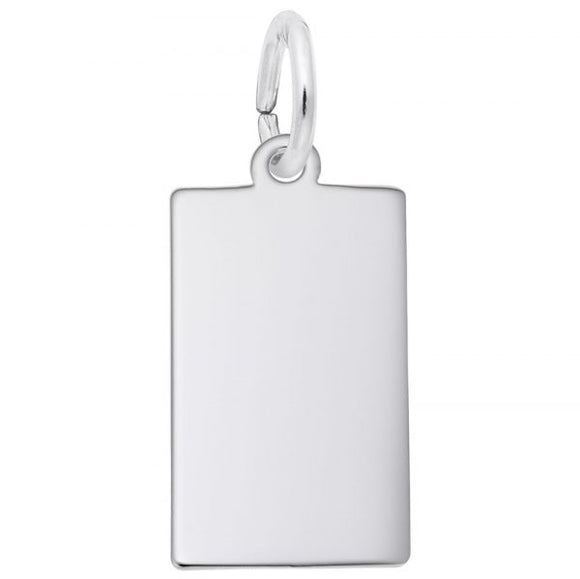 Sterling Silver Small Rectangular Dog Tag