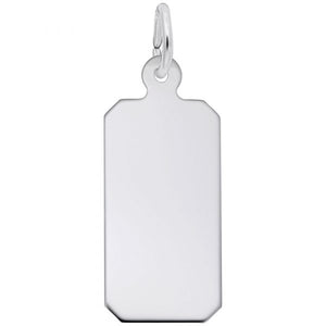 Sterling Silver Medium Rectangular Dog Tag