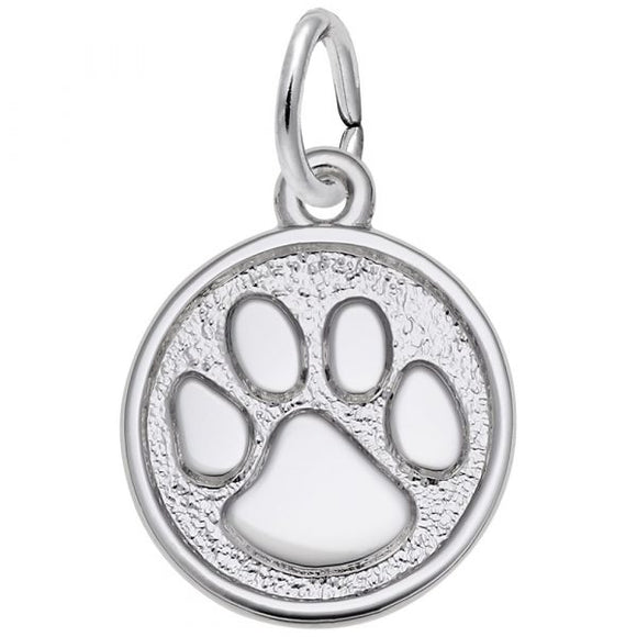 Sterling Silver Small Paw Print