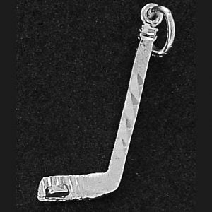 Sterling Silver Hockey Stick with Puck Charm