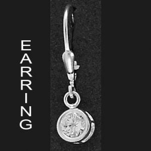 Sterling Silver Round Cubic Zirconia Lever Back Drop Earrings