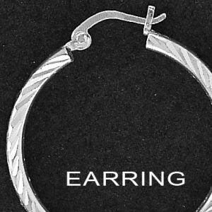 Sterling Silver Diamond Cut Tubular Hoops