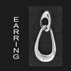 Sterling Silver Open Teardrop Stud Drop Earrings