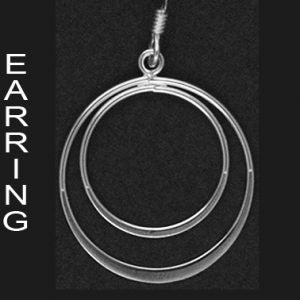 Sterling Silver Double Circle Deep Earrings