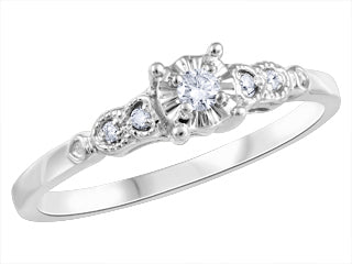 10k White Gold Canadian Diamond Multi-Stone Engagement Ring