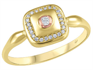 10K Yellow/Rose Gold Canadian (1) & Diamonds (24) Fancy Ring