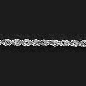 Sterling Silver 18" Solid Light Diamond Cut Rope Chain