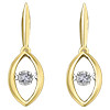 10K Yellow Gold "Pulse" Marquise Shaped Drop Stud Earrings with Diamonds