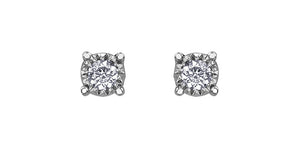 10K White Gold Diamond Illuminaire Stud Earrings